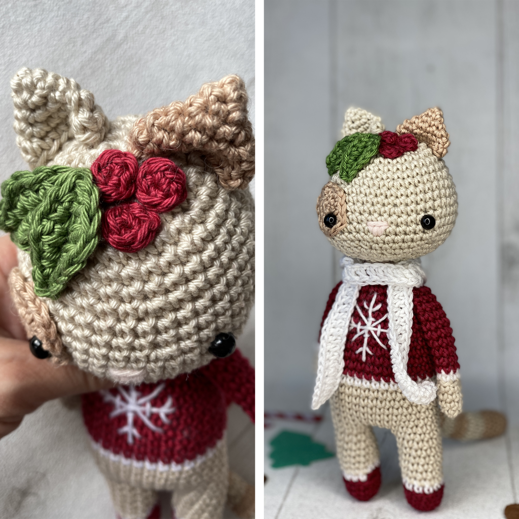 Amy Design Crochet - Lucy - le petit chat au crochet de Noël